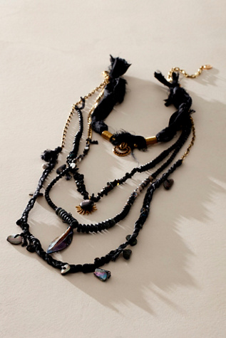 River Layer Necklace At Free People In Black