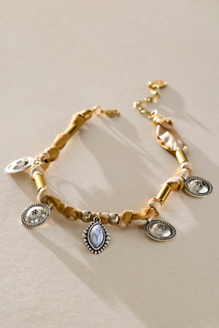 Blakely Charm Anklet by Free People in White