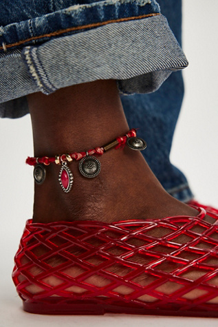 Blakely Charm Anklet At Free People In Red