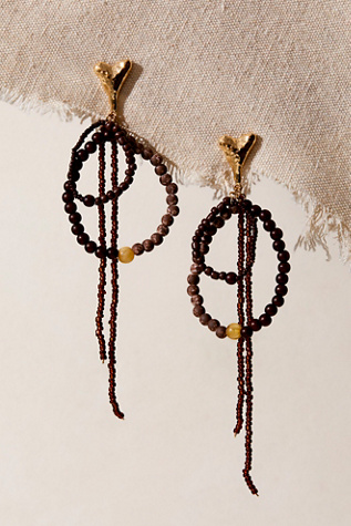 Reese Dangle Earrings at Free People in Bitter Espresso & Gold