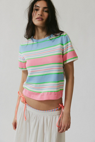 T-shirt en maille fluorescente Anna Sui en Bleu Bébé, pour femme taille: XS/S chez Free People