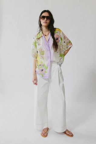 Anna Sui Printed Collared PJ Top