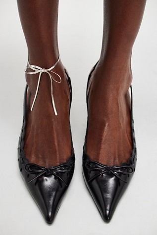 Stockholm Slingbacks By Jeffrey Campbell At Free People In Black Leather, Size: US 8.5