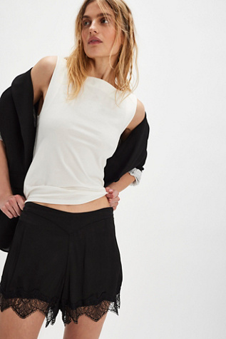 The Tales Satin Pixie Shorts At Free People In Black, Size: Medium