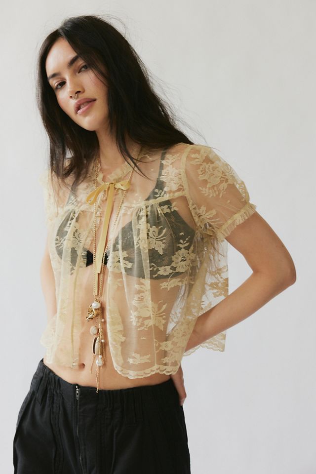 Anna Sui Lace Tie Bed Jacket #2