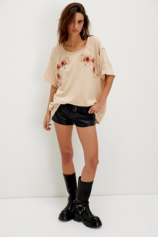 We The Free Harper Tee At Free People In Parchment Combo, Size: XS