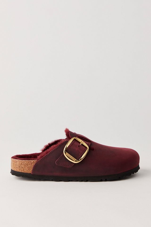 Birkenstock Boston Big Buckle Shearling Clogs | Free People