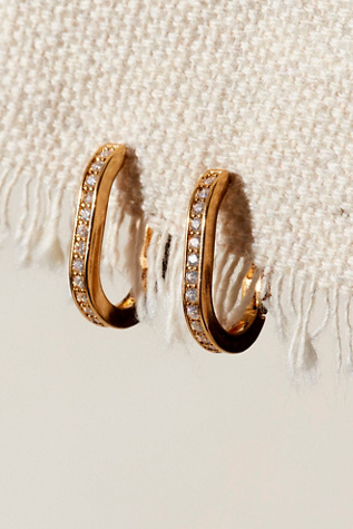 Lover's Tempo Solana Paperclip Hoop Earrings at Free People in Gold