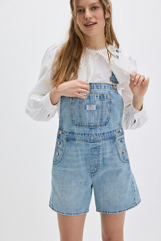 Levi's Utility Shortalls at Free People in Blue, Size: M