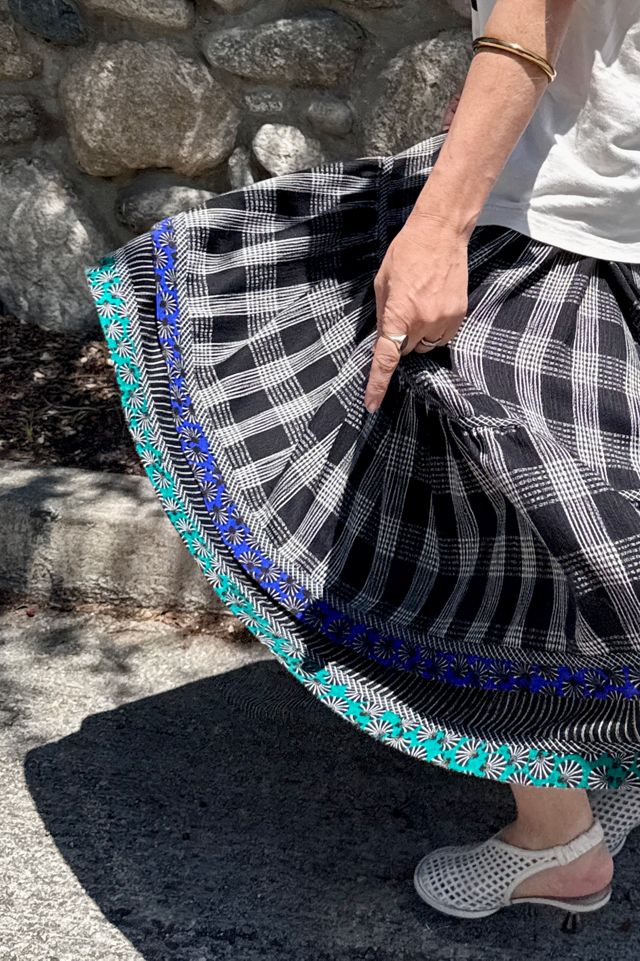 Vintage Koos van den Akker Plaid Skirt with Mixed Pattern