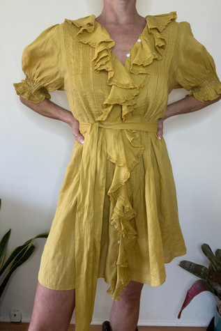 Canary Yellow Doen Pintuck Ruffle Henri Dress Selected by Picky Jane