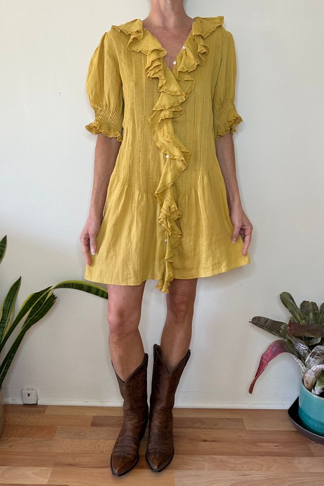Canary Yellow Doen Pintuck Ruffle Henri Dress Selected by Picky Jane #1