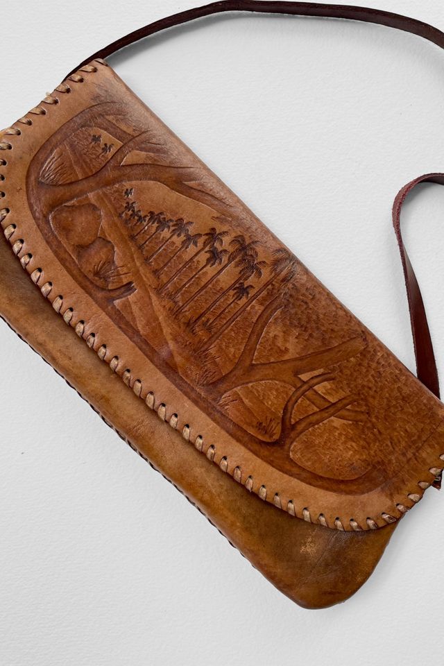 Vintage Tooled Leather Baguette Bag Selected by MARMALADE Free People