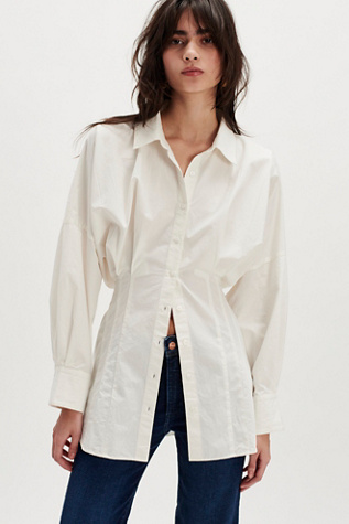 Carlie Shirt At Free People In Clean Ivory, Size: Medium