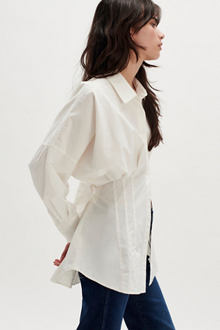 Женская рубашка Free People Carlie, цвет: Слоновая кость — фото 4