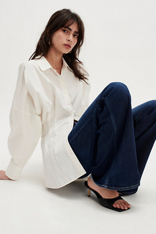 Женская рубашка Free People Carlie, цвет: Слоновая кость — фото 5