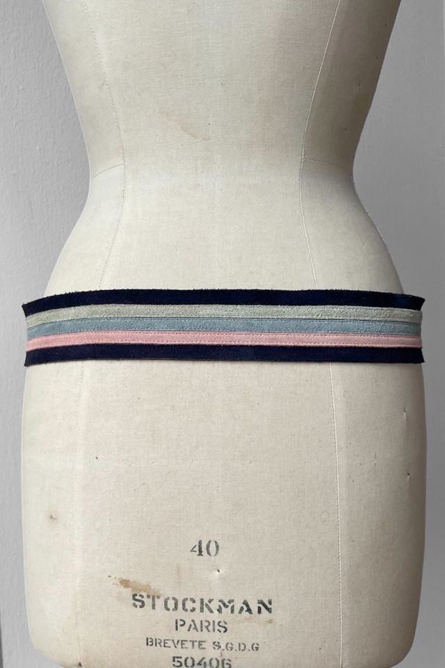70s Navy Suede Striped Belt Selected by MARMALADE Free People