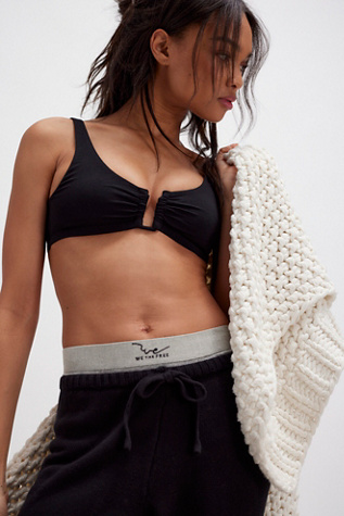 Ahead Of The Curve Scoop-Neck Bralette By Intimately At Free People In Black, Size: XS