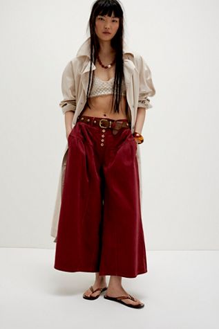 Ivy Cropped Pull-On Culotte Pants | Free People