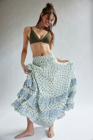 Jupe Longue Imprimée FP One Brynn en Combo Ivoire - Ditsy, pour femme chez Free People
