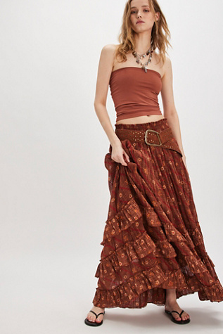 FP One Brynn Printed Maxi Skirt at Free People in Daffodi, Size: Small