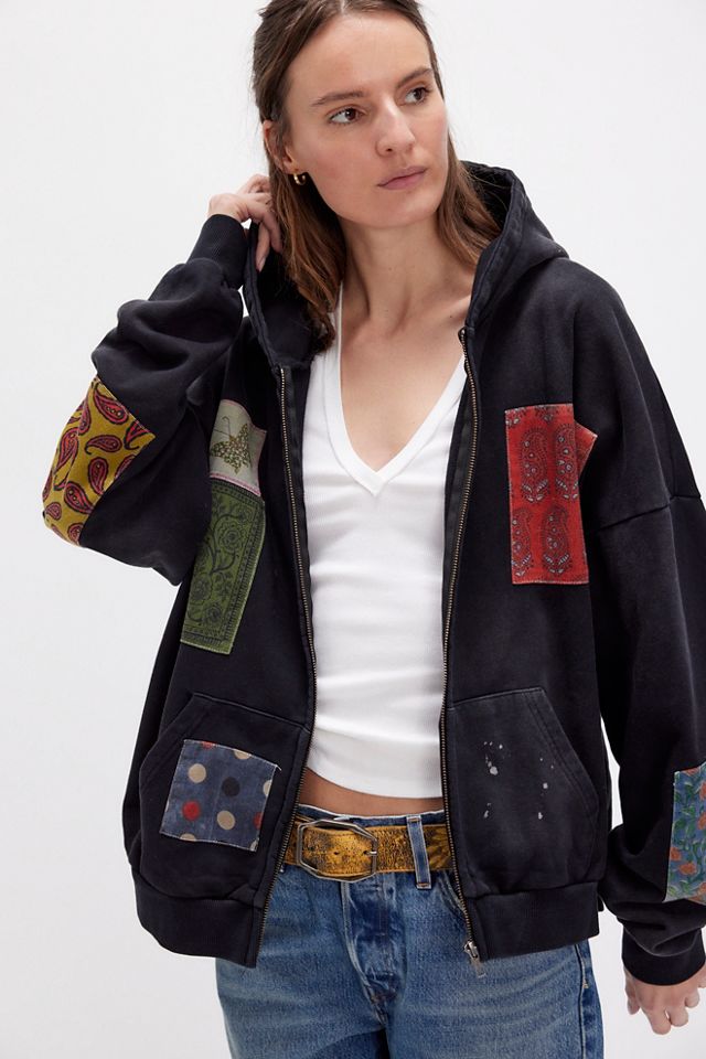 Sweat à Capuche Patchwork Tapisserie Found #2