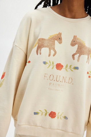 Found Floral Horse Farm Crewneck At Free People In Cream, Size: XS