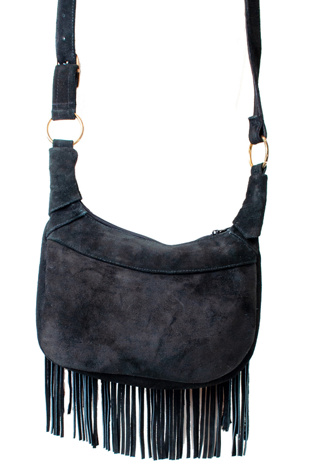 Женская сумка HippieShop Hippie Shop Bohemian Suede Fringe Shoulder, цвет: Чёрный — фото 2