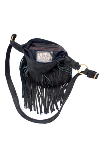 Женская сумка HippieShop Hippie Shop Bohemian Suede Fringe Shoulder, цвет: Чёрный — фото 3