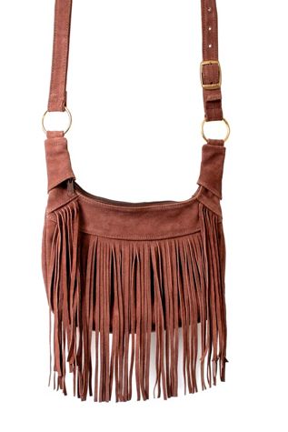 Hippie Shop Bohemian Suede Fringe Shoulder Bag