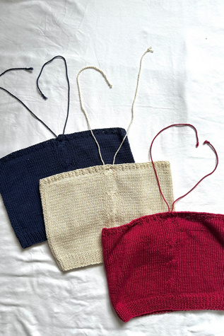 Женский топ Cherry Vintage 1980s Perry Ellis Knit Halters Selected, цвет: Кремовый — фото 1