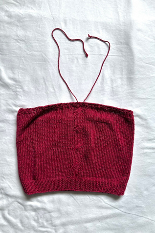 Женский топ Cherry Vintage 1980s Perry Ellis Knit Halters Selected, цвет: Кремовый — фото 3