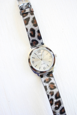 Vintage Leopard Print Glitter Watch Selected By Moons + Junes Vintage