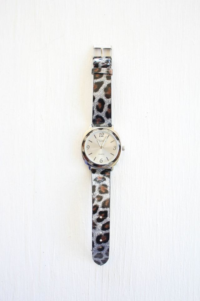 Vintage Leopard Print Glitter Watch Selected By Moons + Junes Vintage #1