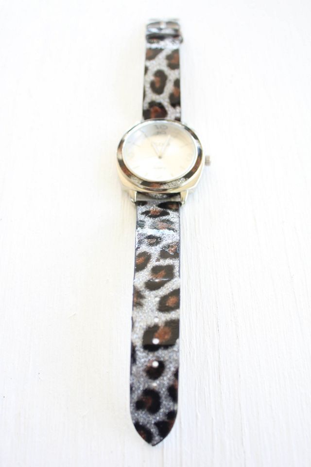 Vintage Leopard Print Glitter Watch Selected By Moons + Junes Vintage #3