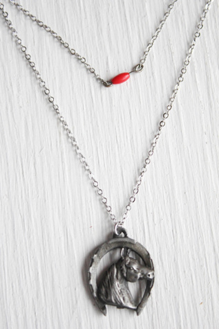Vintage Horse Pendant Layered Necklace Selected By Moons + Junes Vintage