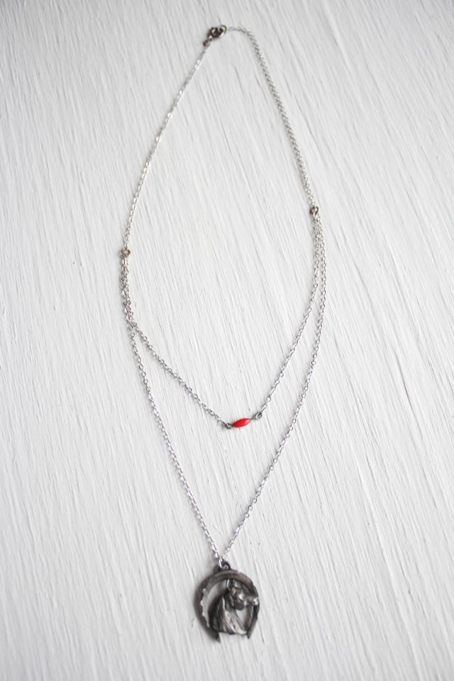 Vintage Horse Pendant Layered Necklace Selected By Moons + Junes Vintage #1