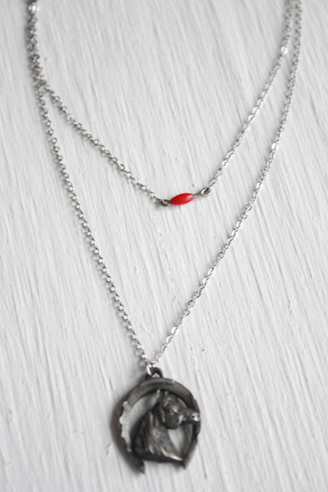 Vintage Horse Pendant Layered Necklace Selected By Moons + Junes Vintage #3