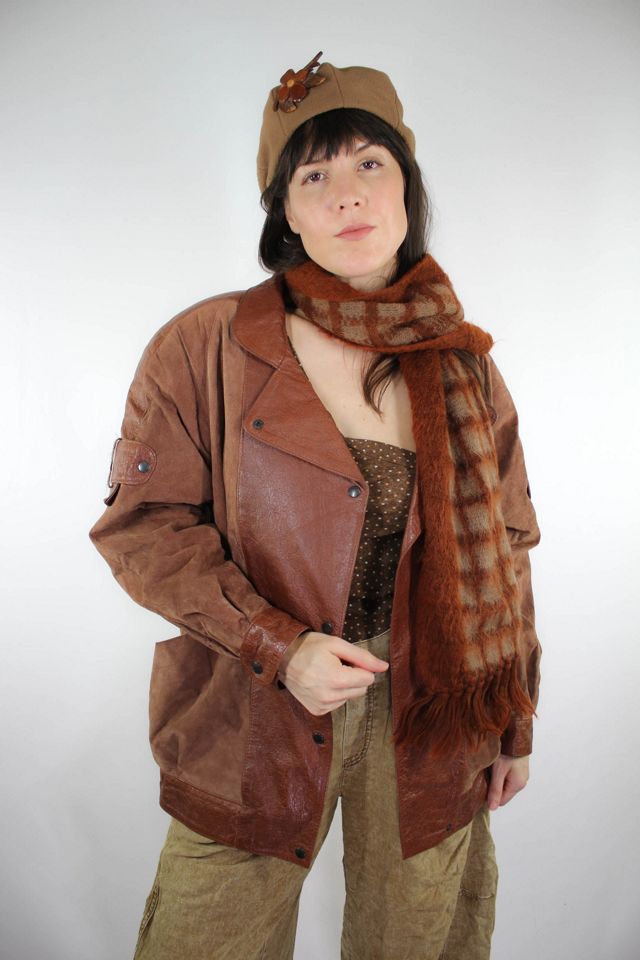 1980s Suede Leather Oversized Bomber Jacket Selected By Moons + Junes Vintage #1