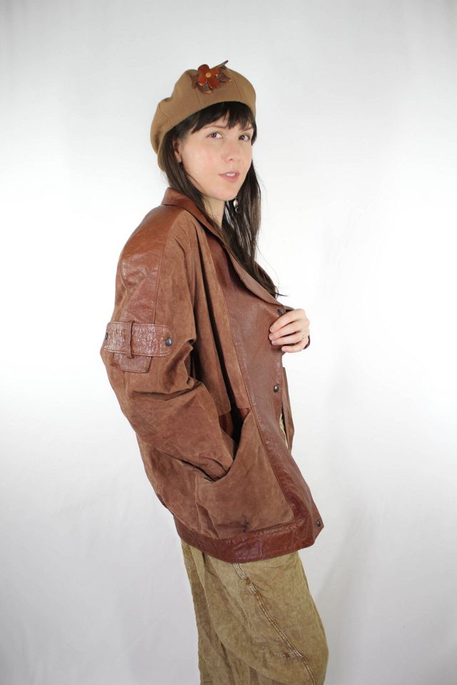 1980s Suede Leather Oversized Bomber Jacket Selected By Moons + Junes Vintage #2