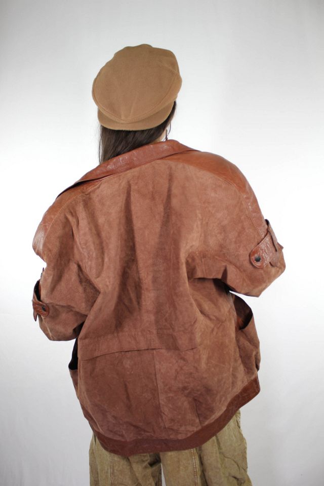 1980s Suede Leather Oversized Bomber Jacket Selected By Moons + Junes Vintage #3