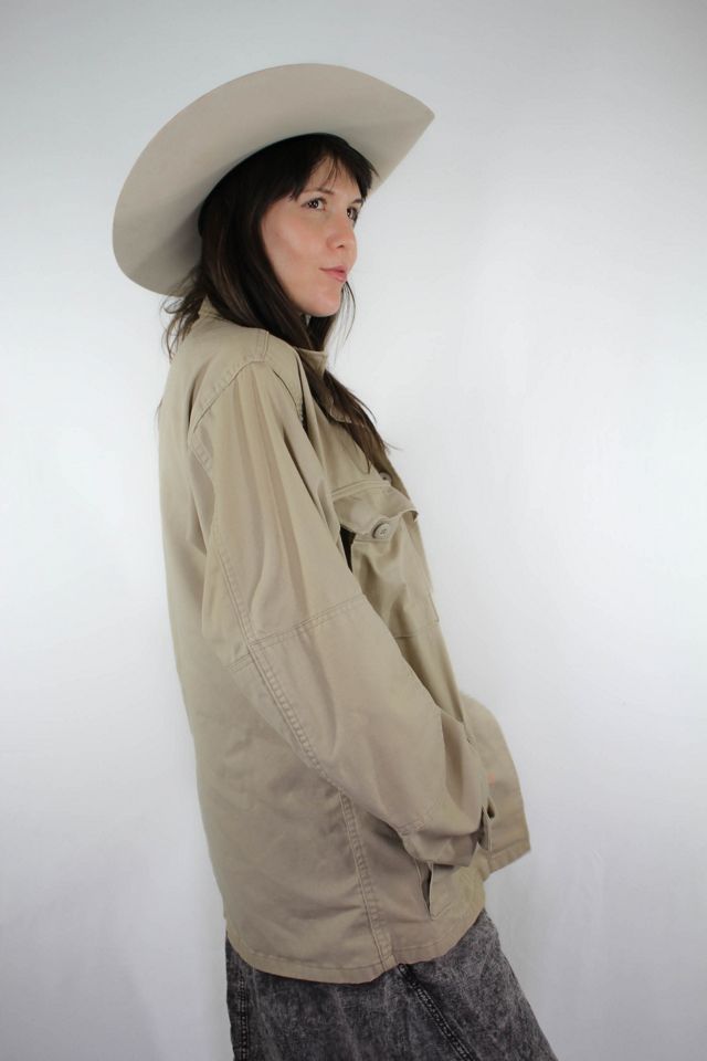 Vintage Khaki Military Button Down Jacket Selected By Moons + Junes Vintage #3