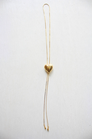 Vintage Gold Heart Bolo Tie Necklace Selected By Moons + Junes Vintage