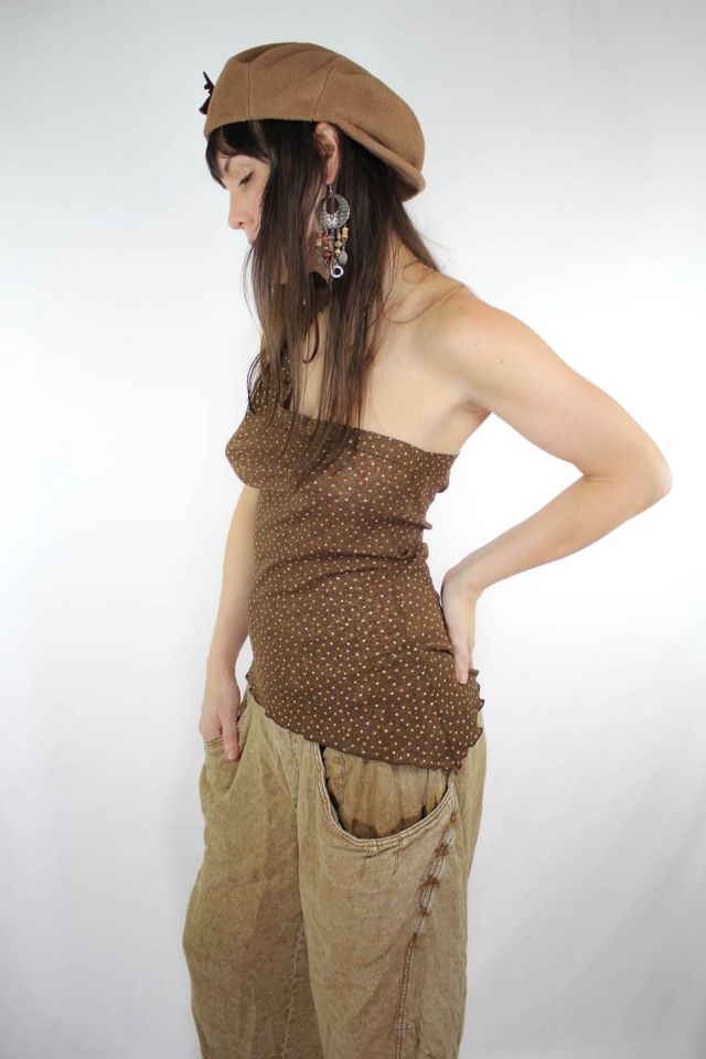 Y2K Sheer Polka Dot One-Shoulder Asymmetrical Top Selected By Moons + Junes Vintage #3