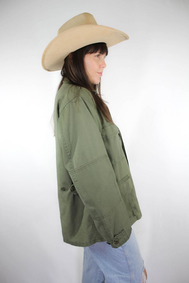 Vintage Army Green Button Down Jacket Selected By Moons + Junes Vintage #2