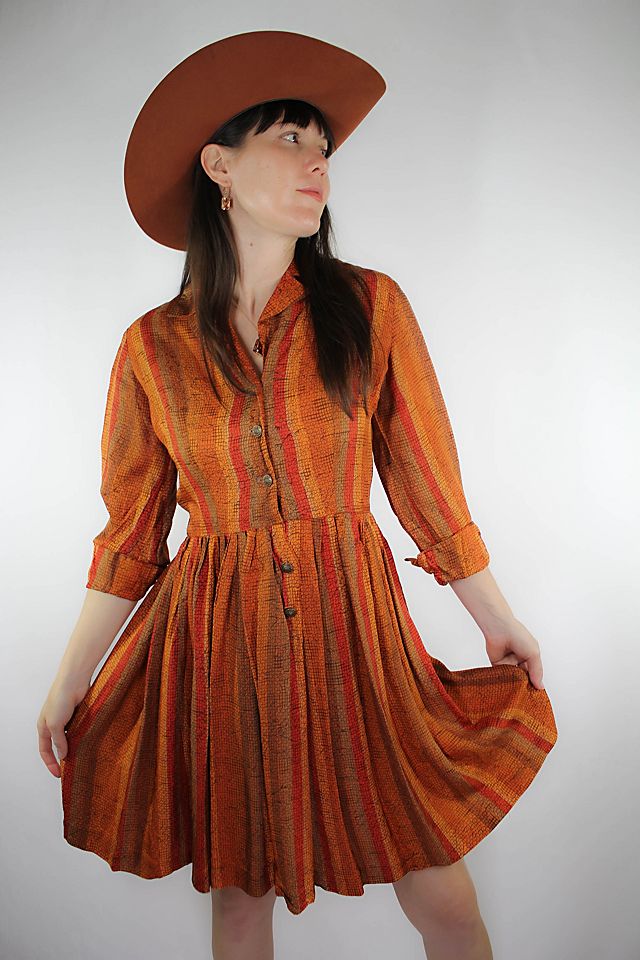 rust orange dresses Fall Bridesmaid Dress 2021 V neck Burnt Orange Rust Silk Slip Midi Dress with Side Slits Burnt Orange / Custom Size