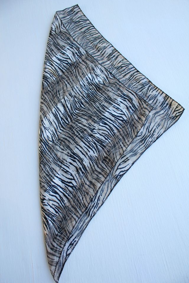 Vintage Tiger Print Silk Scarf Selected By Moons + Junes Vintage #2
