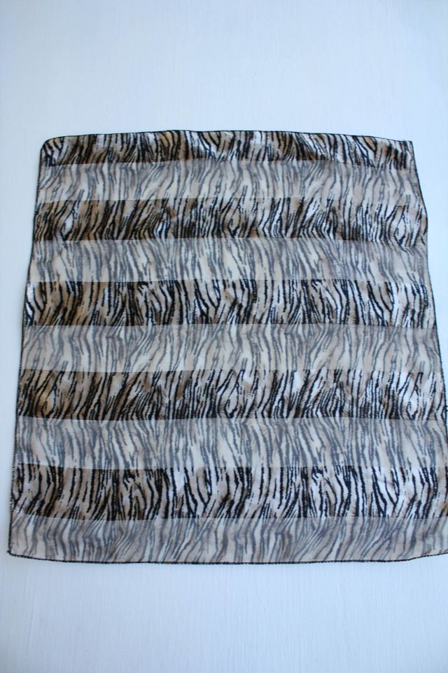 Vintage Tiger Print Silk Scarf Selected By Moons + Junes Vintage #3