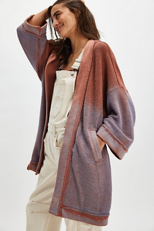 Lola Sweatshirt Cardi At Free People In Cedarwood Combo, Size: XS