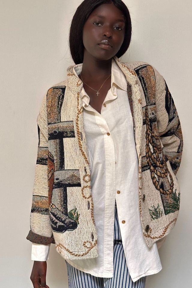 Vintage 1990's Western Boots Woven Cotton Jacket Selected By Afterlife Boutique #2